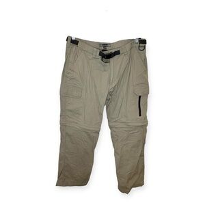 BC Clothing Khaki Convertible Cargo Pants Belted Hiking Utility Gorpcore XXL 30